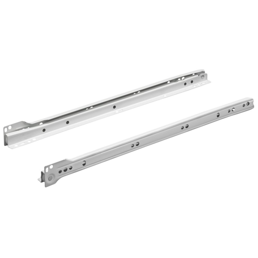Essentials White Self-Closing Roller Drawer Runners 350mm 2 Pack - Screwfix
