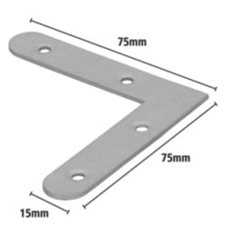 Magnodur Furniture Brackets Silver 75mm x 75mm x 15mm 10 Pack