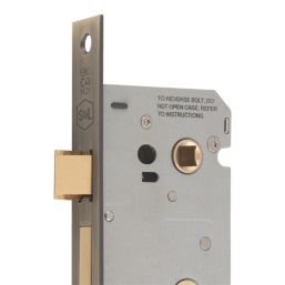 Smith & Locke  Antique Brass Bathroom Mortice Latch 64mm Case - 44mm Backset