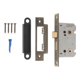 Smith & Locke  Antique Brass Bathroom Mortice Latch 64mm Case - 44mm Backset