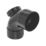 FloPlast  Solvent Weld 1-Boss 92.5° Double Socket Access Bend Black 110mm
