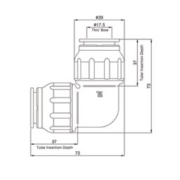 Flomasta  Plastic Push-Fit Equal 90° Elbows 22mm 5 Pack