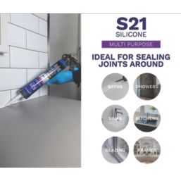Bostik S21 Multipurpose Silicone Sealant White 310ml