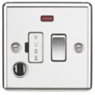 Knightsbridge  13A Switched Fused Spur & Flex Outlet with LED Polished Chrome