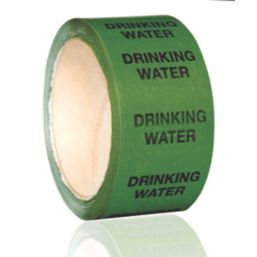 Essentials Drinking Water Pipe Marking Tape Green 33m x 50mm