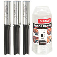 Trend  ½" Shank Double-Flute Straight Router Cutter Trade Pack 12.7 x 50mm 3 Pack