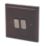 Varilight  10AX 2-Gang 2-Way Light Switch  Dark Oak