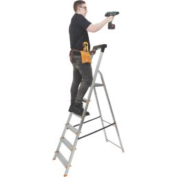 Magnusson Aluminium 1.9m 6 Step Swingback A Frame Step Ladder