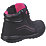 Amblers Lydia Metal Free Womens Lace & Zip Safety Boots Black / Pink Size 3