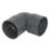 FloPlast Solvent Weld Waste Bend 90° Anthracite Grey 40mm 5 Pack