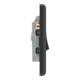 LAP  20A 1-Gang 2-Pole Water Heater Switch Matt Black with LED with Black Inserts