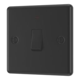 LAP  20A 1-Gang 2-Pole Water Heater Switch Matt Black with LED with Black Inserts