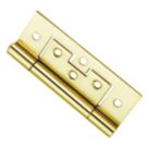 Smith & Locke Polished Brass  Door Hinge 100mm x 42mm 2 Pack