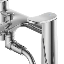 Swirl Kuhli Chrome 124mm Deck Mounted Dual Control Manual Shower Mixer Tap