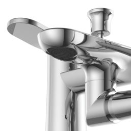 Swirl Kuhli Chrome 124mm Deck Mounted Dual Control Manual Shower Mixer Tap