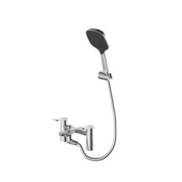 Swirl Kuhli Chrome 124mm Deck Mounted Dual Control Manual Shower Mixer Tap