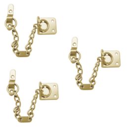 Smith & Locke Door Chains 220mm Polished Brass 3 Pack