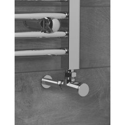 Verona 15mm x 1/2" Chrome Angled Modern Manual Radiator Valve Head & Body  2 Pack