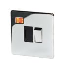 Crabtree Platinum 13A Switched Fused Spur with Neon Polished Chrome with Black Inserts