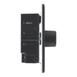 LAP  2-Gang 2-Way LED Dimmer Switch  Matt Black with Colour-Matched Inserts