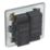 LAP  2-Gang 2-Way LED Dimmer Switch  Matt Black with Colour-Matched Inserts