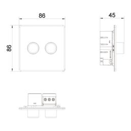 LAP  2-Gang 2-Way LED Dimmer Switch  Matt Black with Colour-Matched Inserts