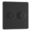 LAP  2-Gang 2-Way LED Dimmer Switch  Matt Black with Colour-Matched Inserts