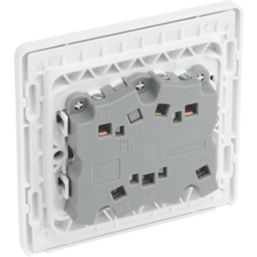 British General Evolve 10A 1-Gang 3-Pole Fan Isolator Switch Brushed Steel  with White Inserts