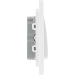 British General Evolve 10A 1-Gang 3-Pole Fan Isolator Switch Brushed Steel  with White Inserts