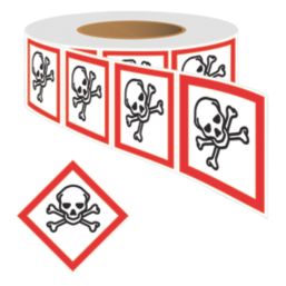 Essentials  Toxic GHS Labels (Roll) 100mm x 100mm