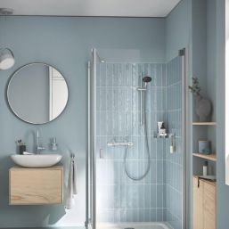 Grohe Precision Feel HP Rear-Fed Exposed Chrome Thermostatic Shower Mixer Set