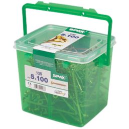 Spax  PZ Countersunk Self Drilling Woodscrews 5mm x 100mm 135 Pack