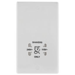 British General 800 Series 1-Gang Dual Voltage Shaver Socket 115 / 240V White