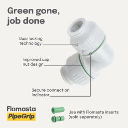 Flomasta  Plastic Push-Fit Equal 90° Elbows 15mm 10 Pack