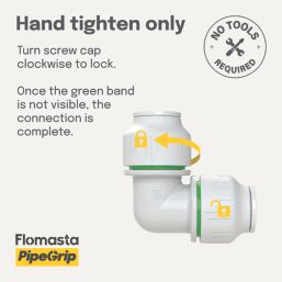 Flomasta  Plastic Push-Fit Equal 90° Elbows 15mm 10 Pack