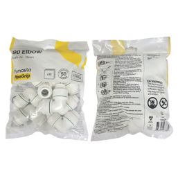 Flomasta  Plastic Push-Fit Equal 90° Elbows 15mm 10 Pack