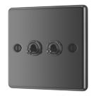 LAP  20A 16AX 2-Gang 2-Way Toggle Switch  Black Nickel