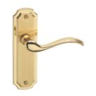 Urfic Constance Fire Rated Latch Lever on Backplate Pair Polished / Satin Brass