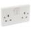 Crabtree Capital 13A 2-Gang DP Switched Plug Socket White