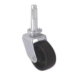 Essentials Swivel Castor Stem 40mm Black
