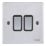 Schneider Electric Ultimate Low Profile 16AX 2-Gang 2-Way Light Switch  Brushed Chrome with Black Inserts
