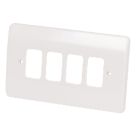 MK Grid Plus 4-Module Grid Faceplate White