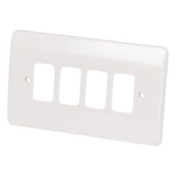 MK Grid Plus 4-Module Grid Faceplate White