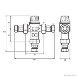 Reliance Valves HEAT160005 Heatguard 2-in-1 Thermostatic Mixing Valve 15mm