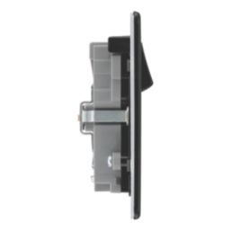 LAP  13A 2-Gang SP Switched Socket + 3A 45W 2-Outlet Type A & C USB Charger Matt Black with Black Inserts