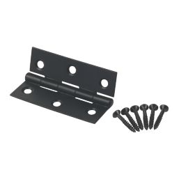 Smith & Locke Antique Black Steel Butt Hinges 75mm x 52mm 2 Pack