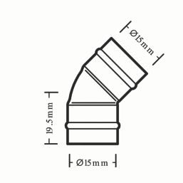 Flomasta  Copper Solder Ring Equal 135° Elbow 15mm