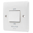 Vimark  10A 1-Gang 3-Pole Fan Isolator Switch White  with White Inserts