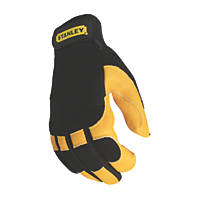 Stanley Split Cowhide Leather Driver Gloves Brown Large 