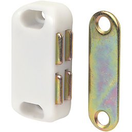 Magnetic Cabinet Catches White 42mm x 20mm 10 Pack